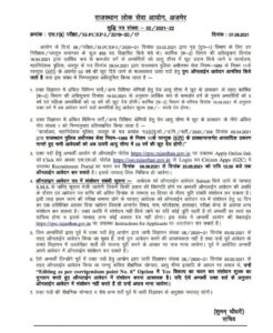 Rajasthan police Sub inspector (SI) bharati 2021 Reoppan form official notification
