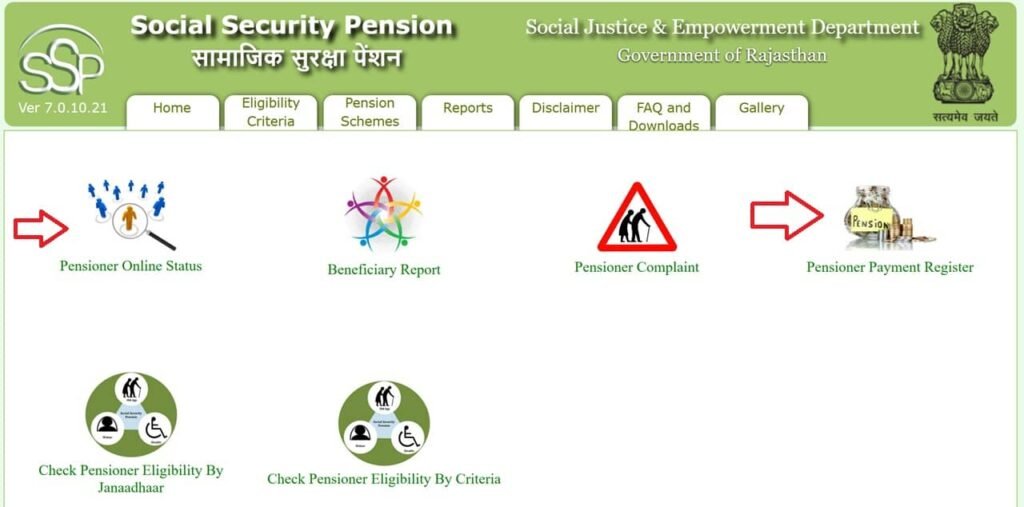 Rajasthan Social Security Pension Scheme Payment Status