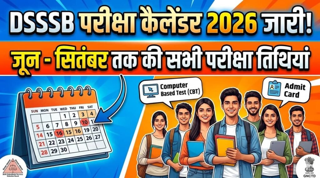 DSSSB Exam Calendar 2026: डीएसएसएसबी ने नया एग्जाम कैलेंडर 2026 जारी किया, यहां से डाउनलोड करें