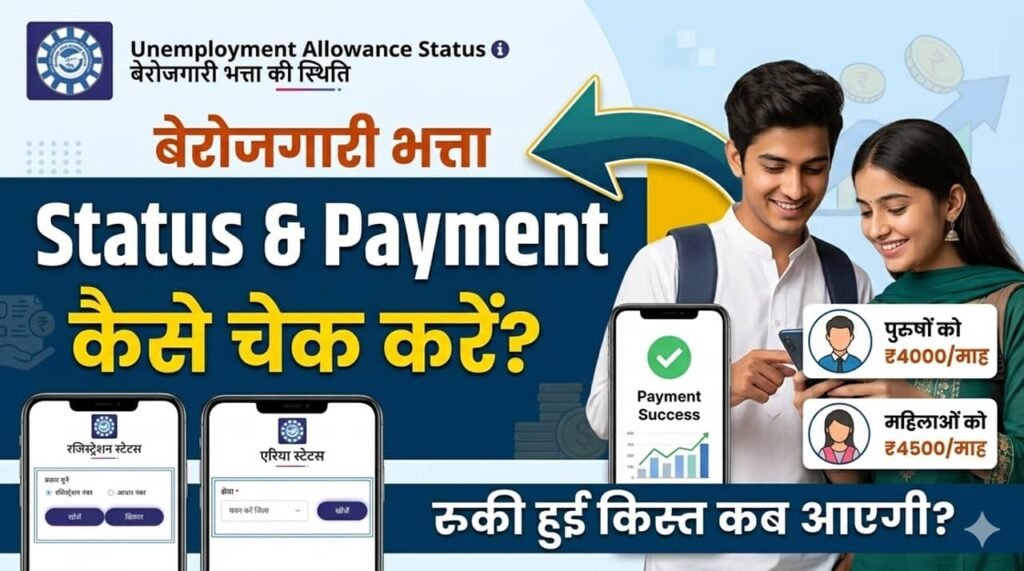 Rajasthan Berojgari Bhatta Status: राजस्थान बेरोजगारी भत्ता के फॉर्म का स्टेटस और पेमेंट स्टेटस यहां से चेक करें